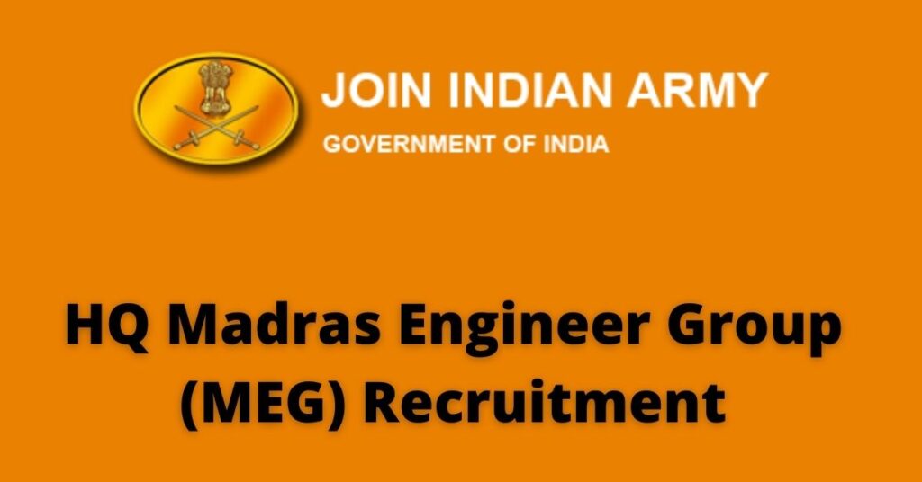 HQ Madras Engineer Group Vacancy 2022