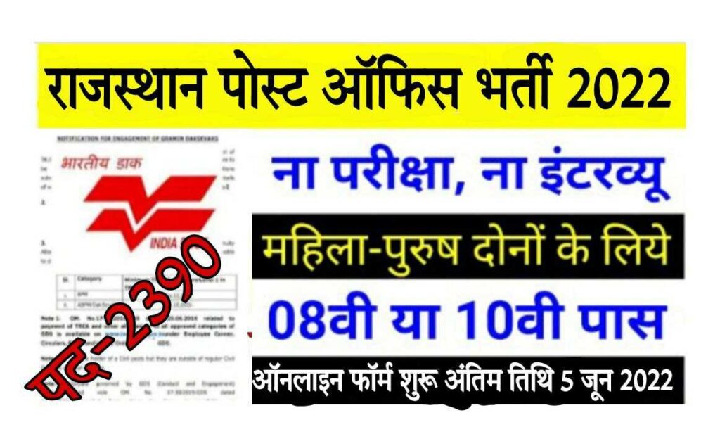 Rajasthan Post Office Recruitment 2022