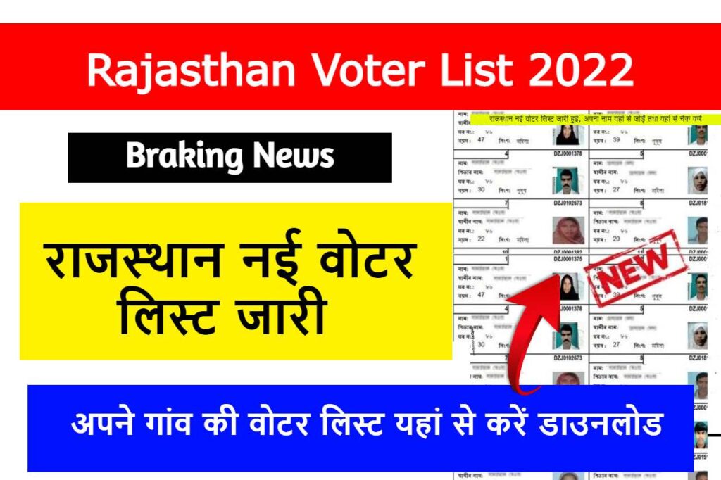 Rajasthan New Voter List 2022