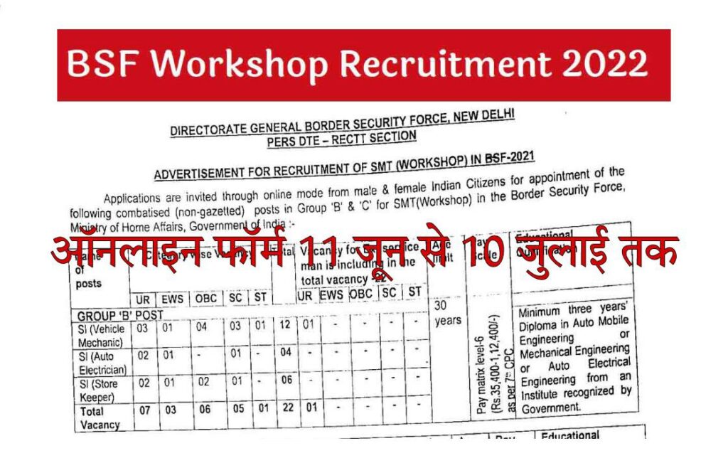 BSF Workshop Recruitment 2022