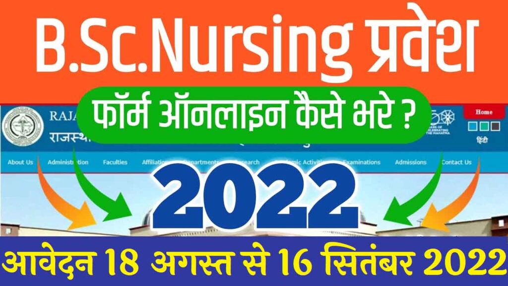 Rajasthan BSc Nursing Application form 2022