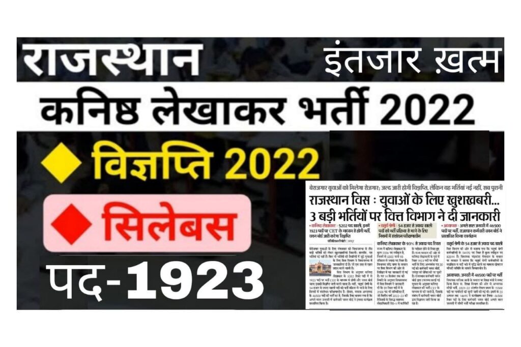 Rajasthan Junior Accountant Recruitment 2022