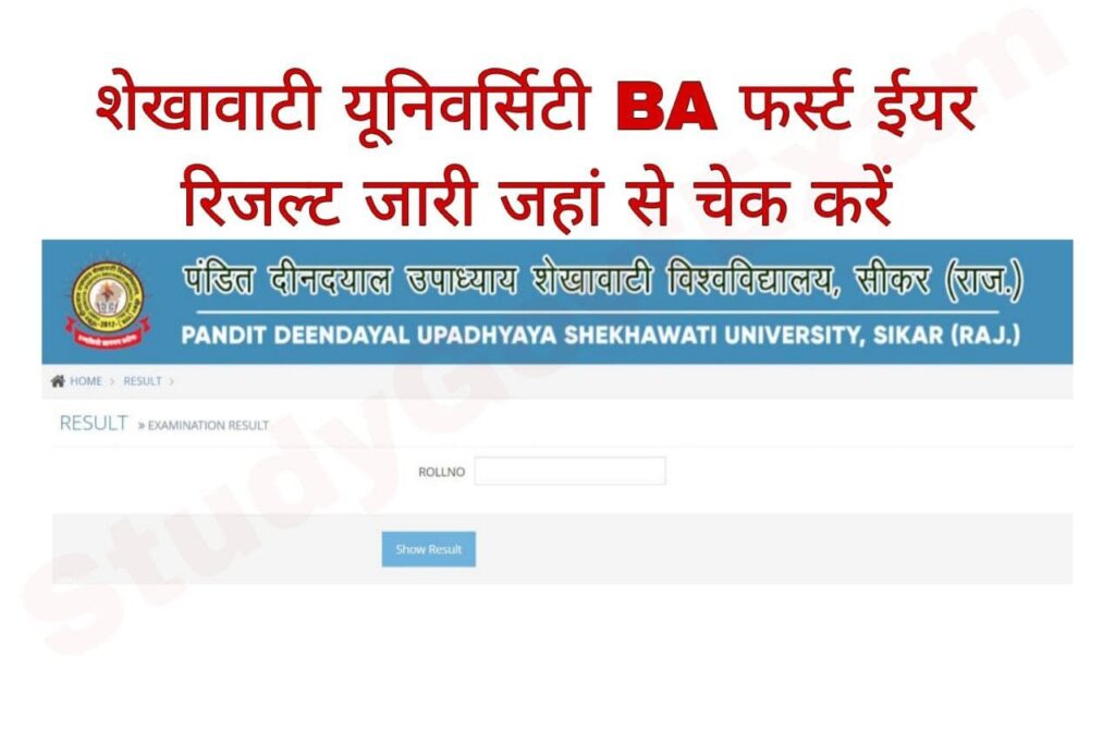 Shekhawati University BA 1st Year Result 2022