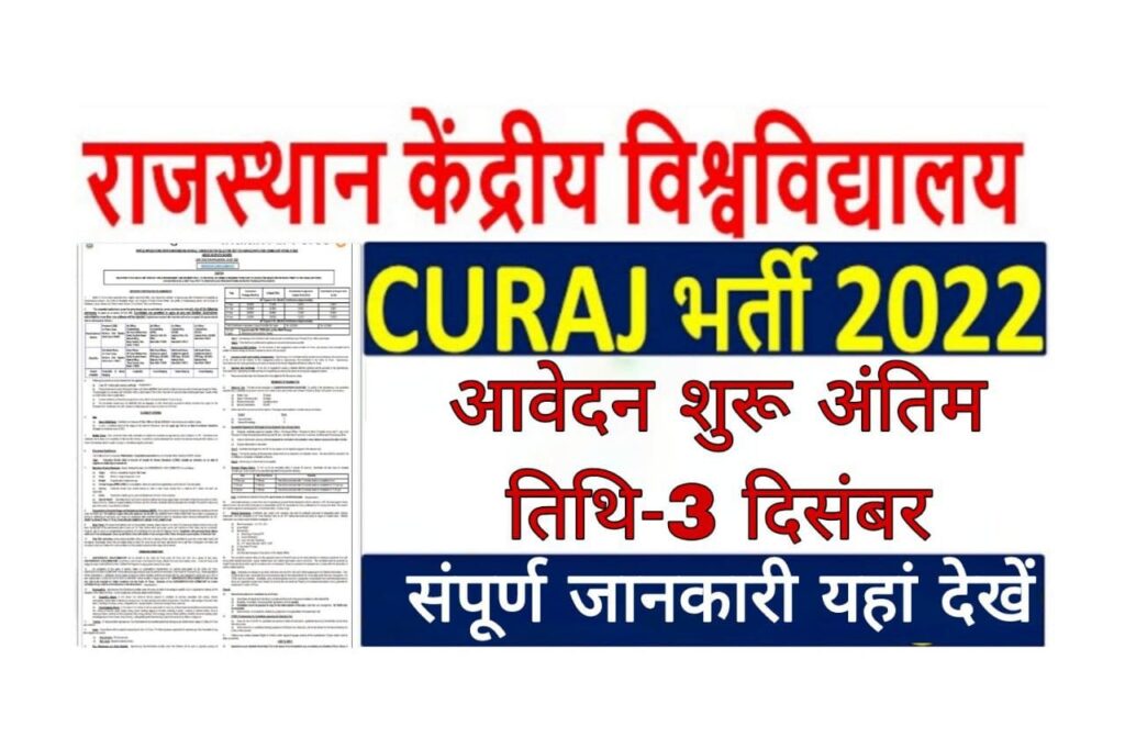 Rajasthan Central University Recruitment 2022