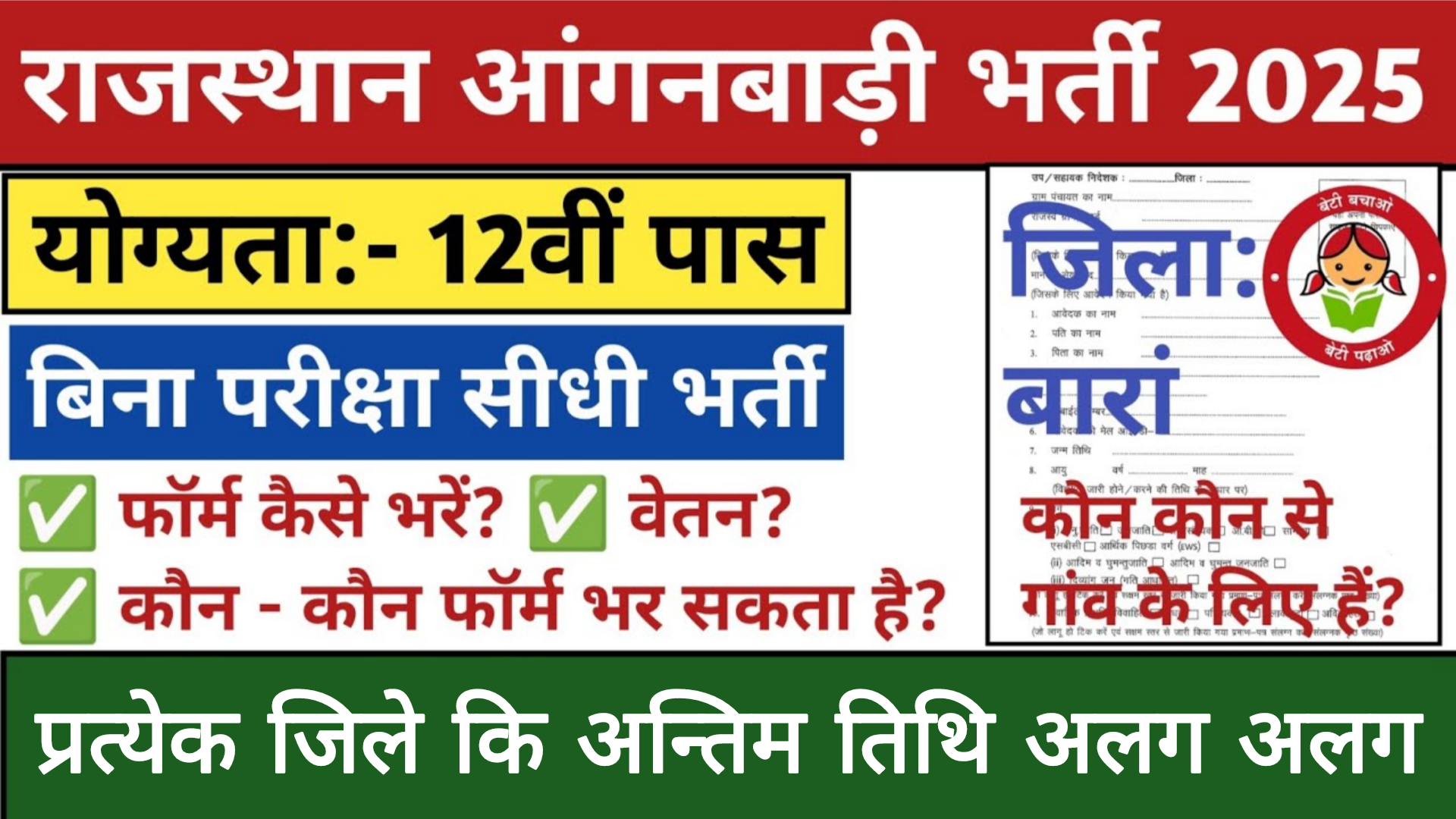 Rajasthan Anganwadi Recruitment 2025